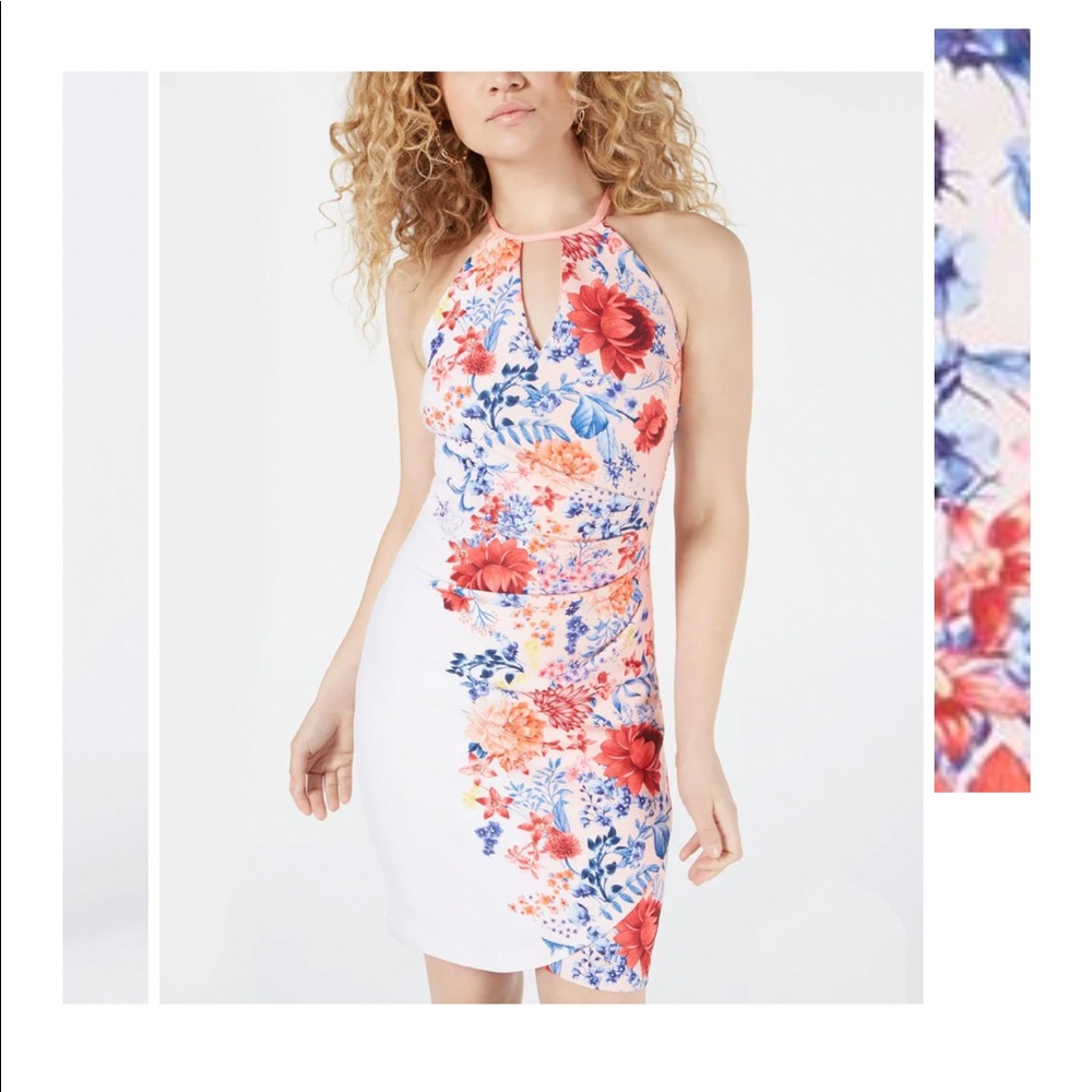 GUESS Floral Sleeveless Halter Body-Con Dress size 0